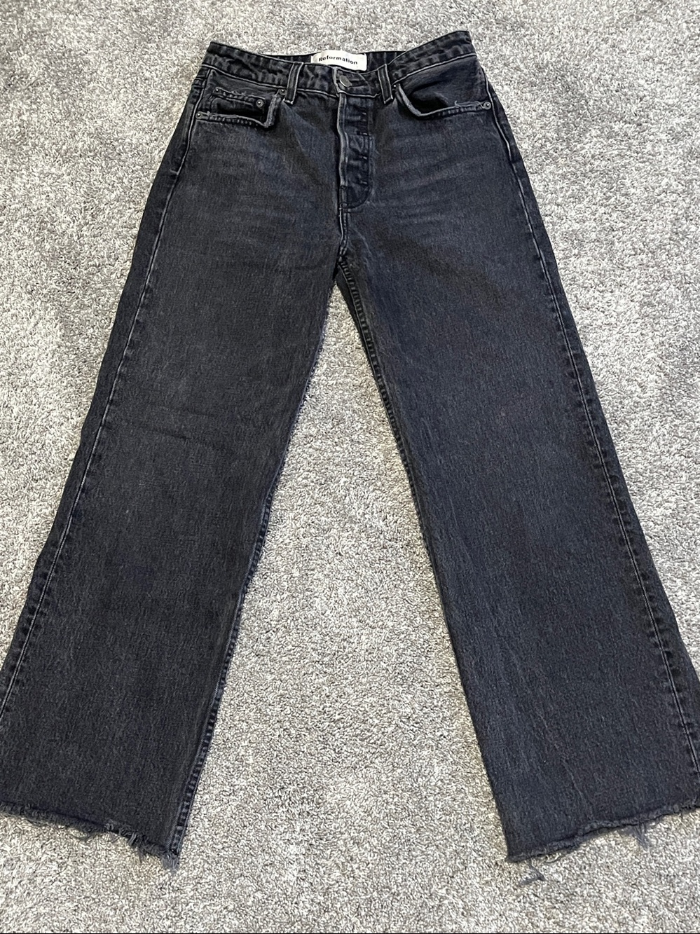 Reformation Black Wide Leg Flare Jeans